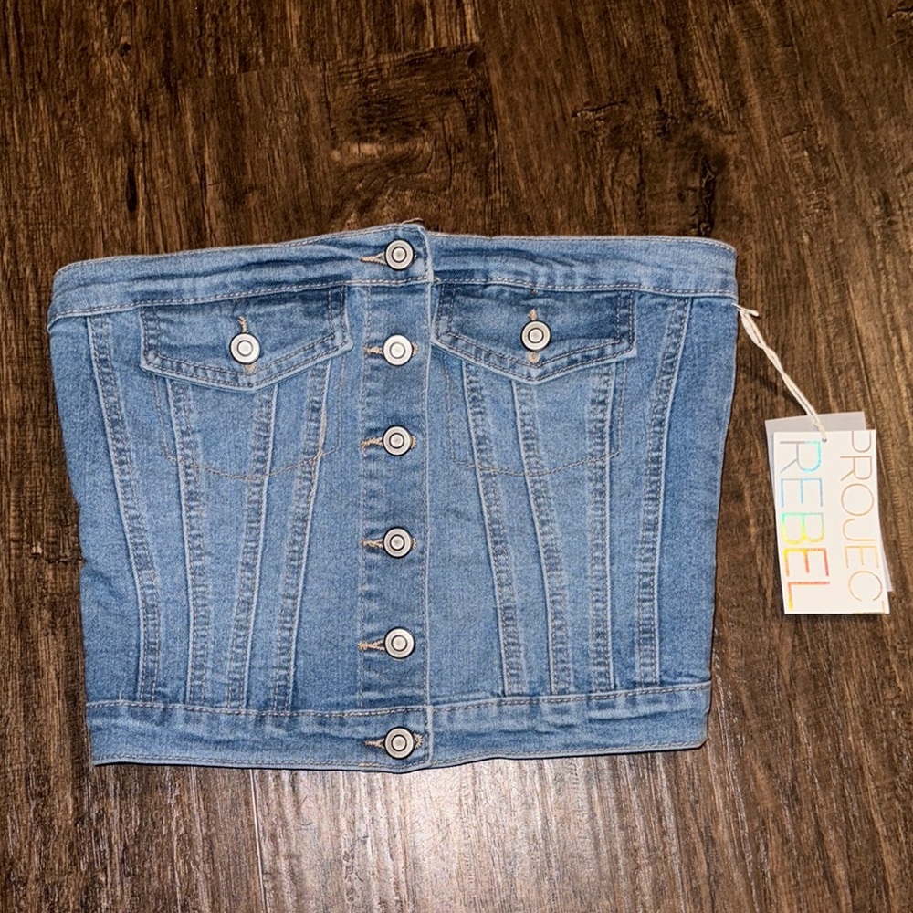 Blue Tunic Top with Vertical Seaming